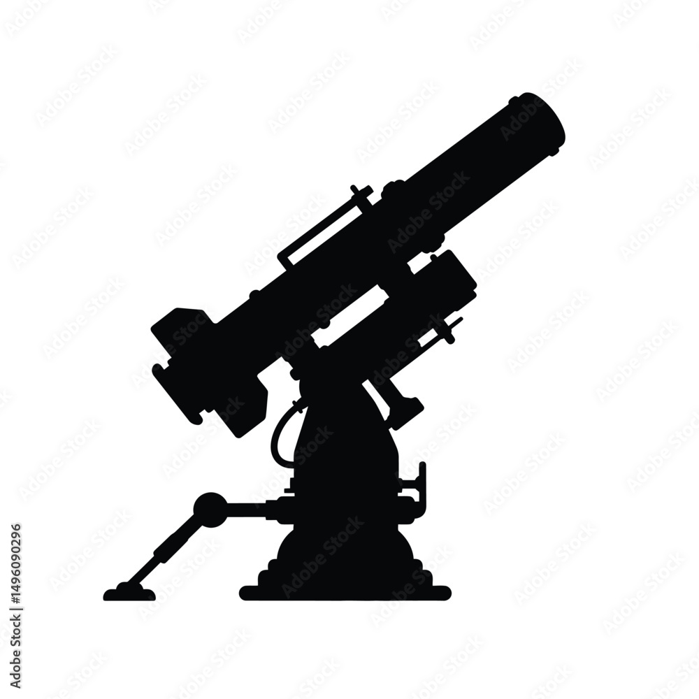 Fototapeta premium Military anti-aircraft missile launcher silhouette