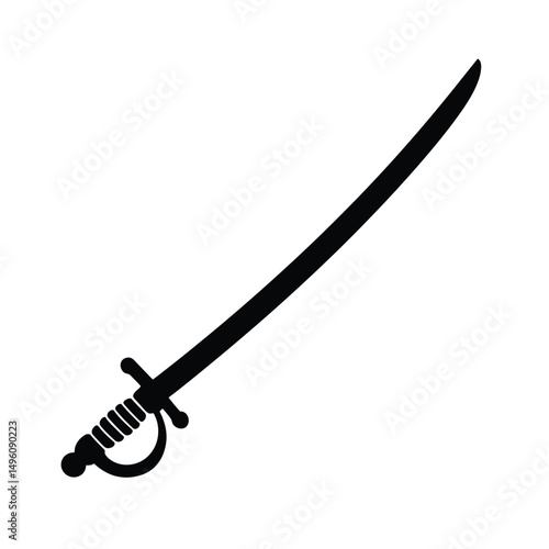 Classic cavalry saber sword military weapon icon