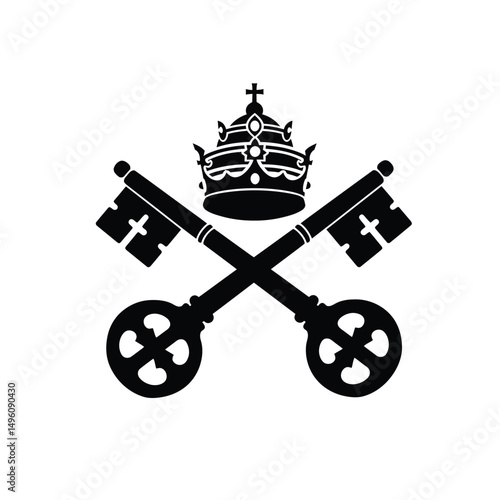 Papal keys crown symbol holy see vatican city