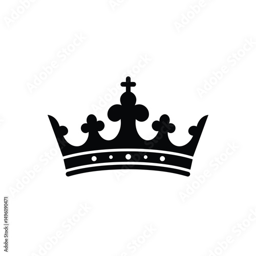 Black crown icon royal king queen majesty