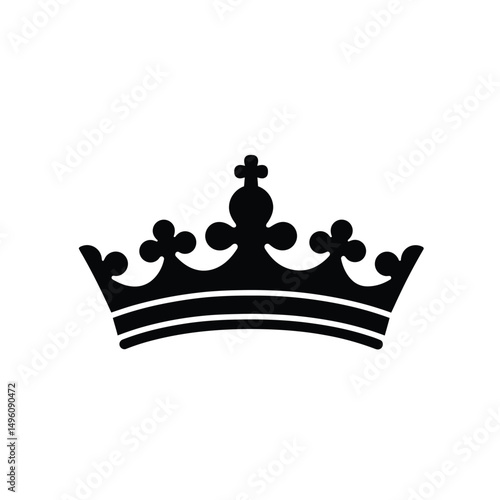 Simple black crown royal king queen icon