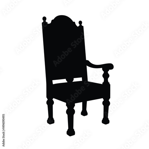 black chair isolated on white