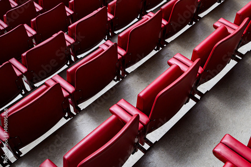 Football vip seats. Red seats in the stadium