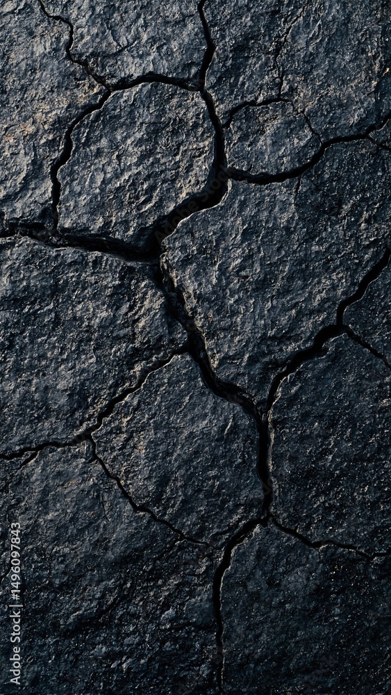 Fototapeta premium A striking macro shot showcasing the intricate patterns of cracked volcanic rock perfect for textures and geological concepts