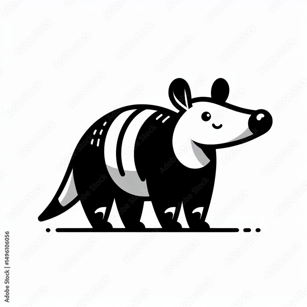 Fototapeta premium aardvark, vector, black and white, image, wallpaper, halftone, cartoon