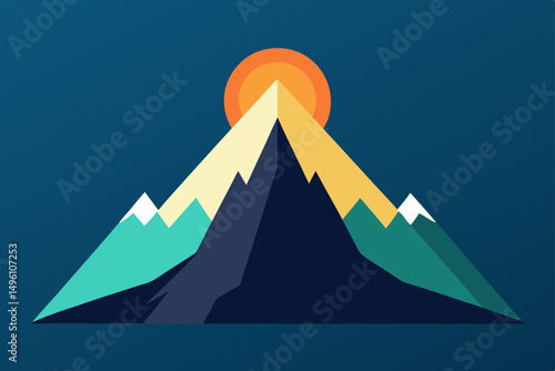 Creative Imaginative Mountain Landscape Wallpaper with Ethereal Light Vector Illustration Background
