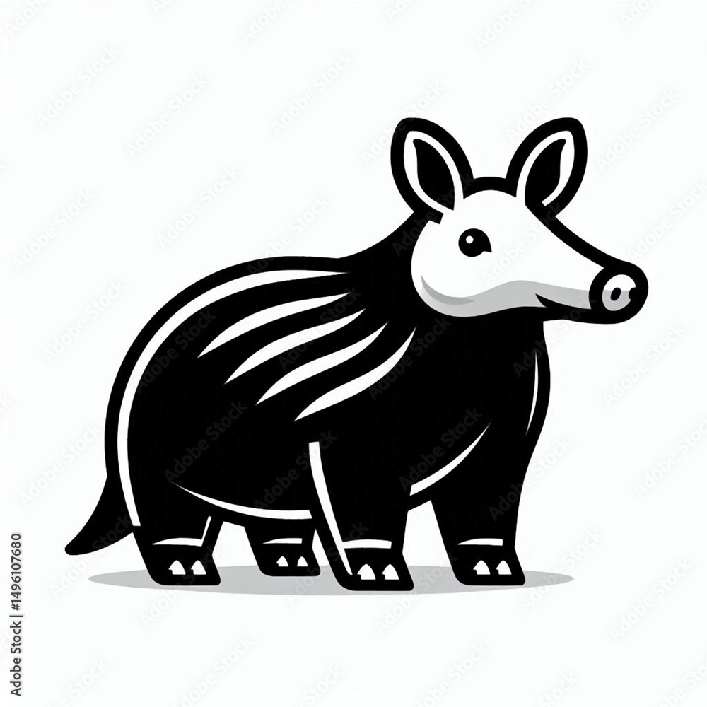 Fototapeta premium aardvark, vector, black and white, image, wallpaper, halftone, cartoon