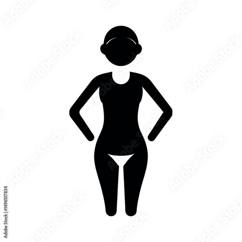 Swimsuit Black Vector Silhouette Illustration
