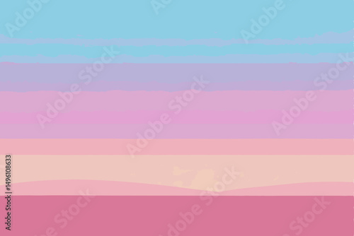 Gentle Soft Color Field Under a Bright Blue Sky Background Vector Illustration Background