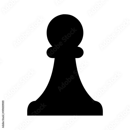 Isolated black chess pawn piece vector illustration for strategy game design element concept