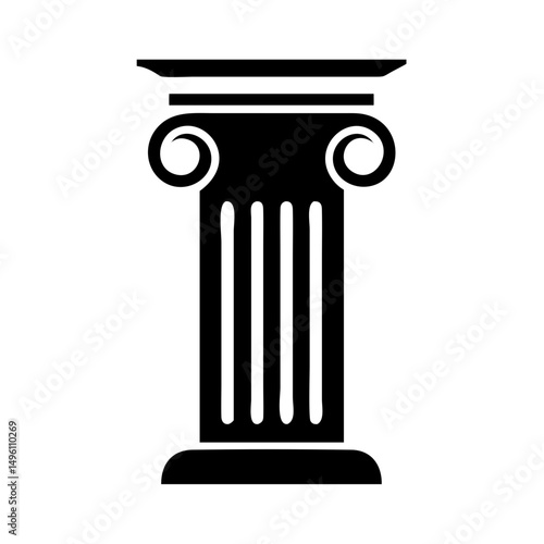 Illustration of doric order column ancient greek architecture ionic capital design element