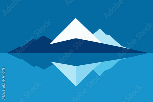Still Mountain Lake Reflecting Majestic Peaks Wallpaper Vector Illustration Background
