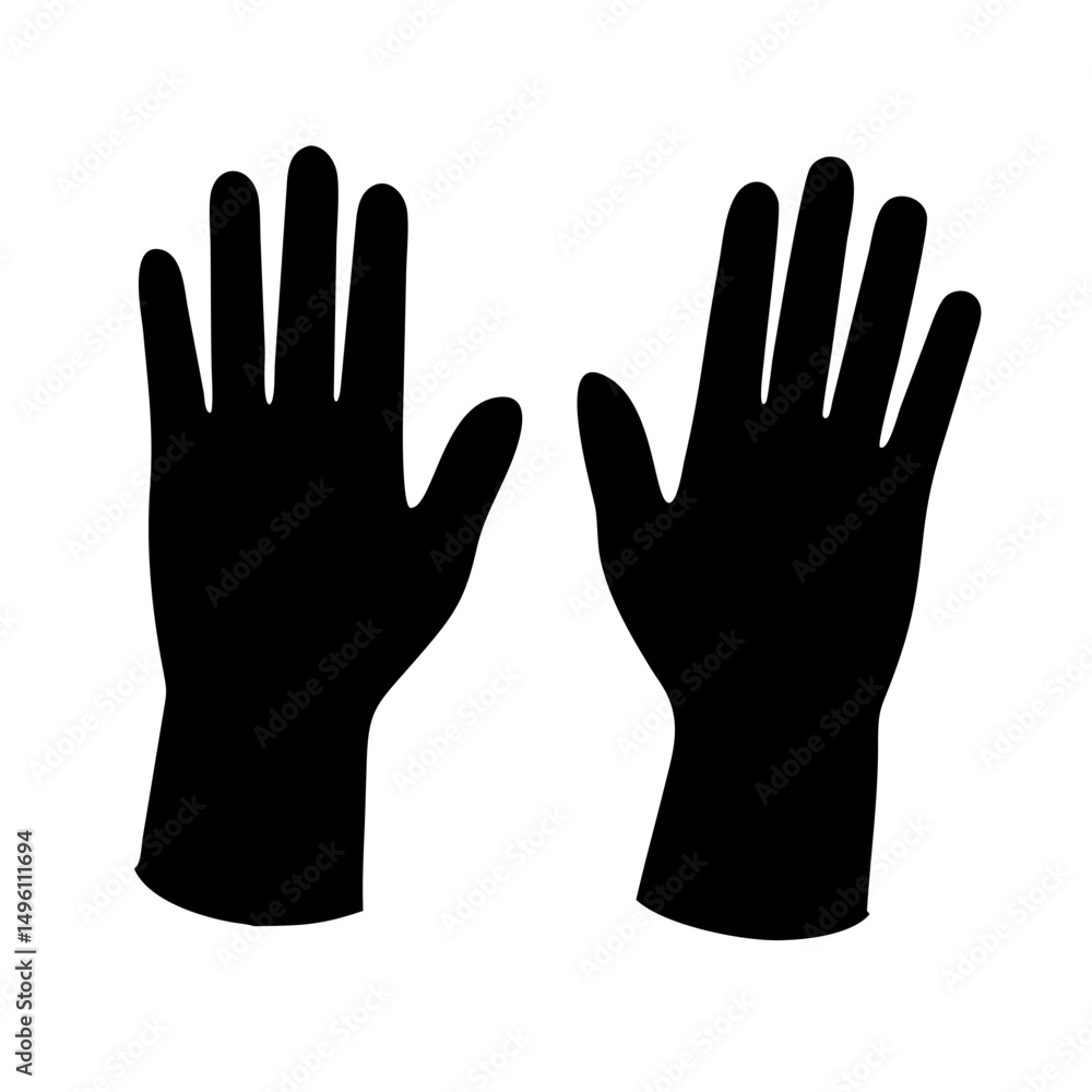 Black gloves illustration for protection and safety equipment vector graphic design element Black gloves illustration for protection and safety equipment vector graphic design element