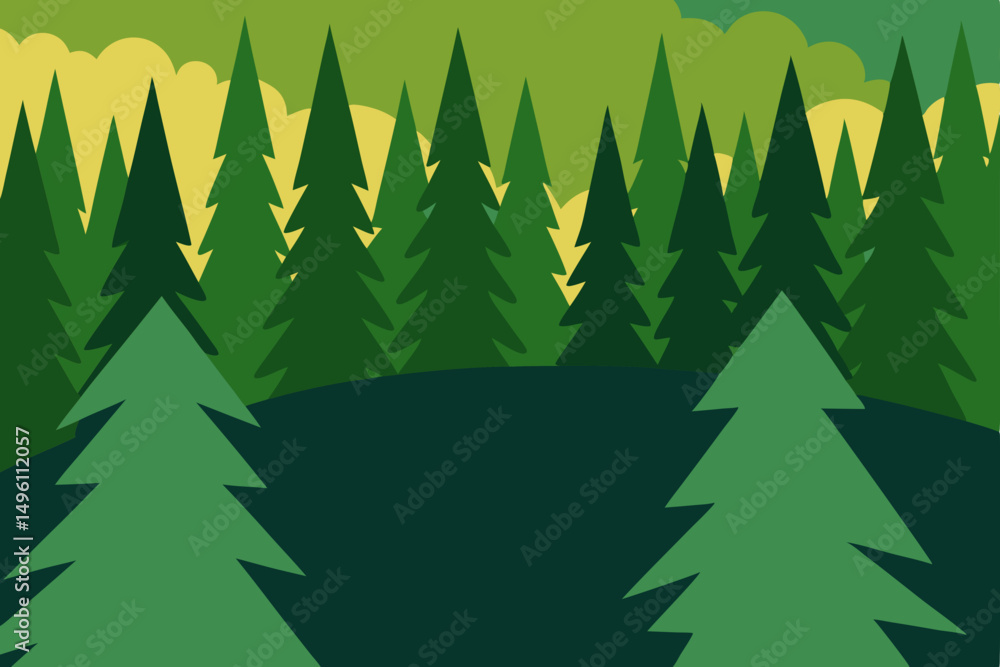 Obraz premium Aerial Shot of Lush Forest Canopy in 4K Vector Illustration Background