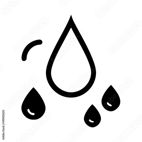 Water drop vector illustration, rain droplet icon, liquid dew symbol, moisture sign graphic design