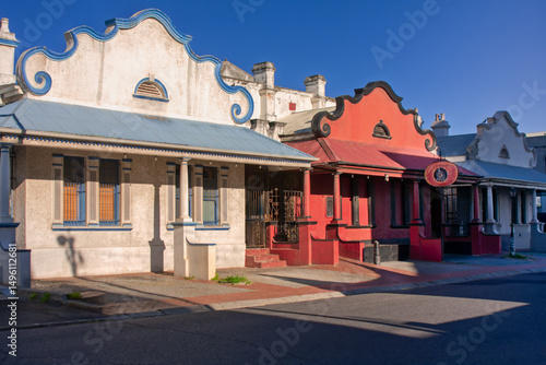 Cape Town Dutch architecture, city streets in South Africa, multicultural heritage buildings, , Observatory neighborhood,