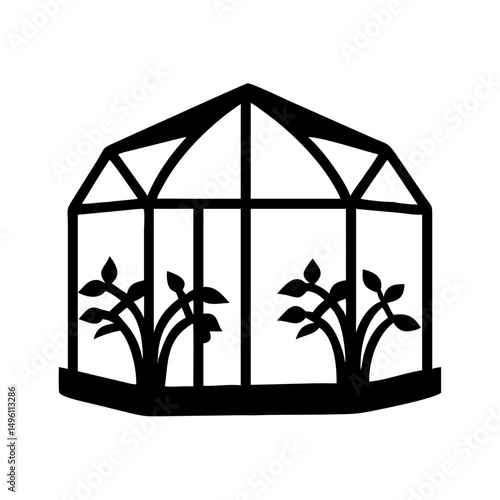 Explore greenhouse gardening ideas plants growing in greenhouse structure vector design black color