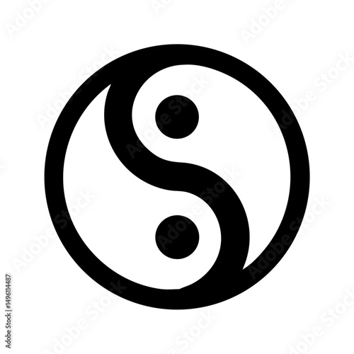 Yin yang symbol vector, balance and harmony concept, taoism sign, chinese philosophy design art