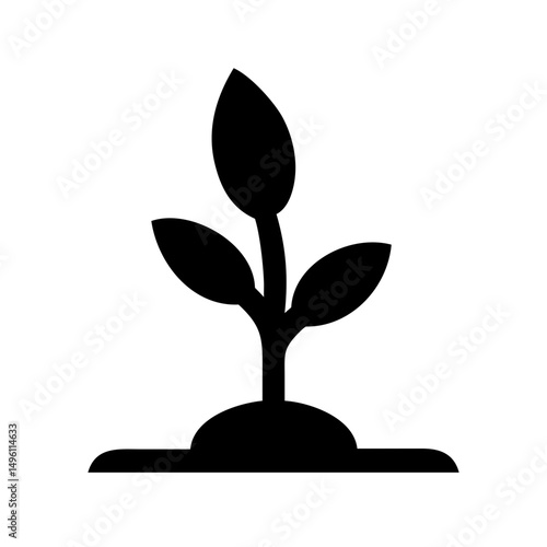 Plant sprout growing from soil vector icon illustration for agriculture and nature design needs