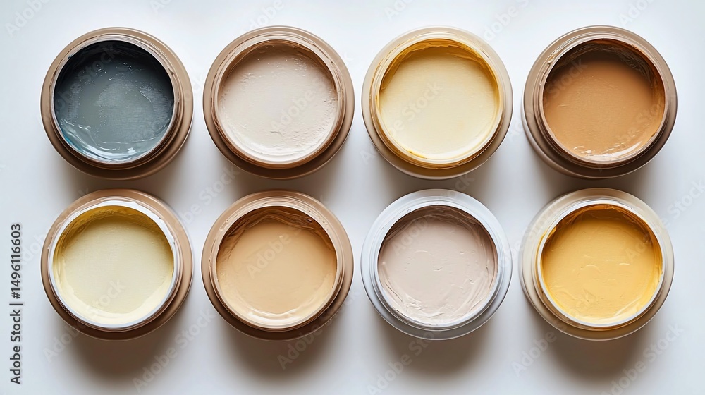 Various shades of skin-toned makeup Various shades of skin-toned makeup