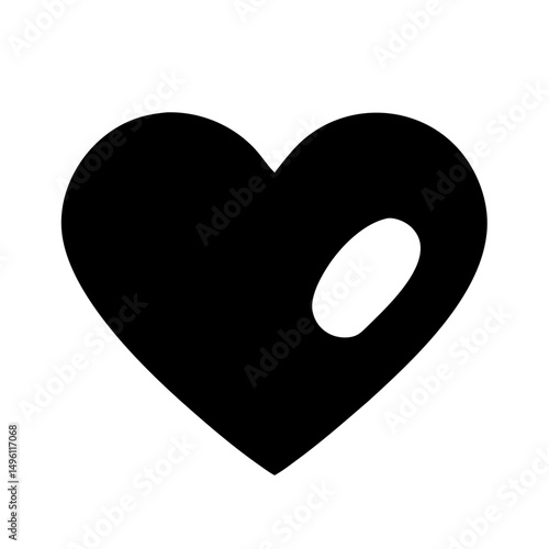 Black heart vector illustration for valentine's day love and romance design element graphic art