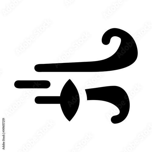 Wind gust icon vector illustration of air flow symbol weather forecast sign design element graphic art