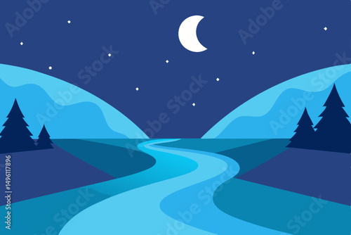 serenade of the starborn river vector illustration background