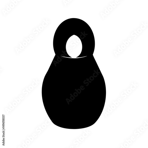 Isolated black russian doll matryoshka vector illustration traditional souvenir nesting doll art, icon