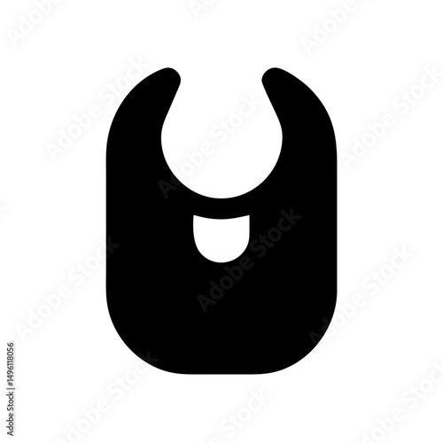 Downloadable baby bib vector icon for feeding time protection and clean eating accessory design needs