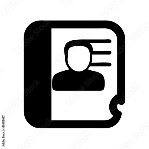 Find contact information business card address book vector icon for address details search