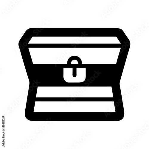 Open treasure chest vector icon, pirate treasure chest, gold chest, treasure box, loot chest icon