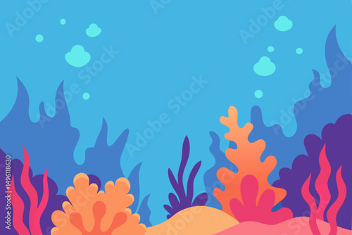 coral reef dreamland wallpaper vector illustration background