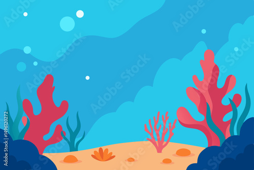 coral reef dreamland wallpaper vector illustration background
