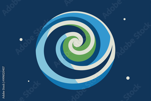 the spiral sky above silent earth vector illustration background