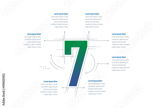 seven figure infographic template. seven steps information template. infographic template for business, education, annual report, magazine