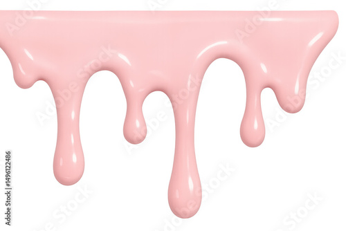 Pink cream cascading over transparent surface, dripping with delicate texture and sugary allure, ideal for culinary visual concepts
