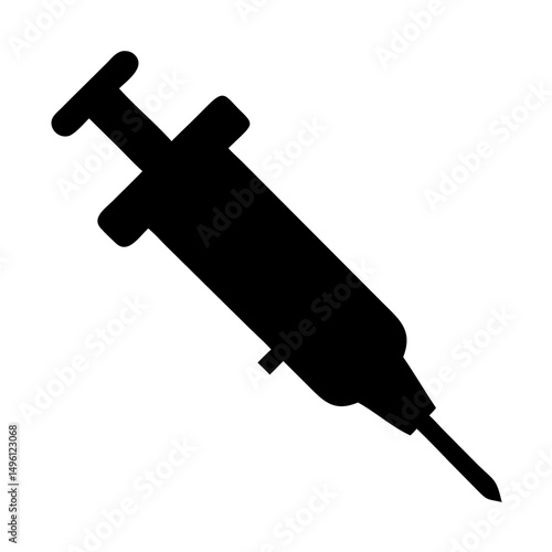 Syringe injection medical equipment health care vaccination immunization needle tool vector icon