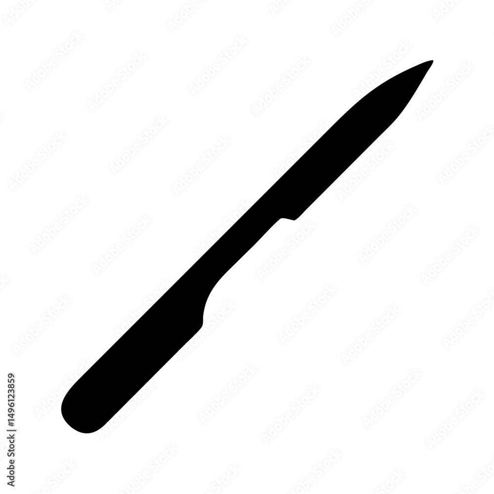 Isolated black knife vector graphic for kitchen utensils and cutlery design elements and icons usage Isolated black knife vector graphic for kitchen utensils and cutlery design elements and icons usage
