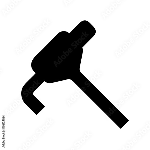 Download black and white silhouette of a lug wrench tool for tire changing and repair needs