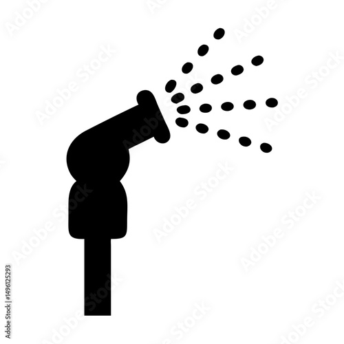 Sprinkler irrigation system vector icon for agriculture garden watering and lawn care design needs