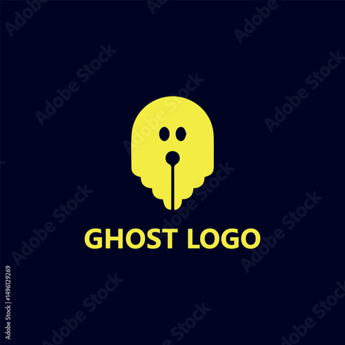Bilde på lerret ghost writer logo design vector