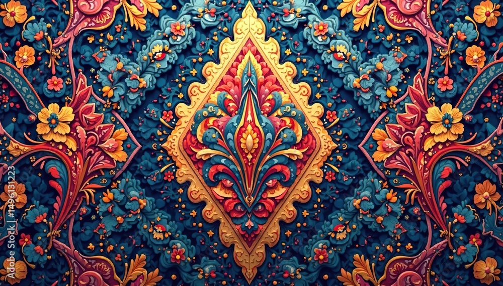 Geometric damask, repeating diamond & arabesque shapes, graphics, shape, ornament Geometric damask, repeating diamond & arabesque shapes, graphics, shape, ornament