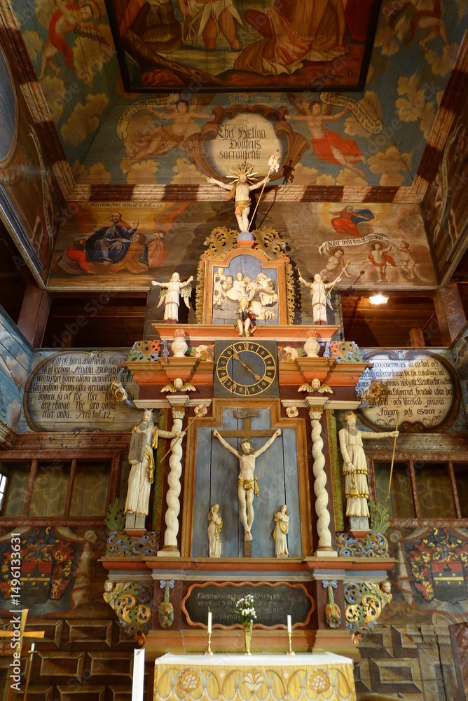 Fototapeta premium Habo Kyrka, Holzkirche in Schweden