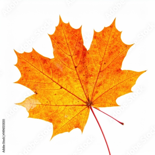 Wallpaper Mural Orange Autumn Maple Leaf with Water Drops Isolated on White Torontodigital.ca