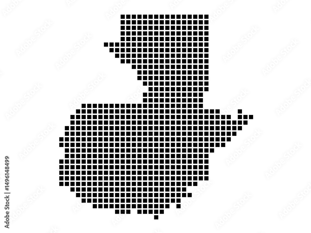 Obraz premium Dotted square map of Guatemala Small
