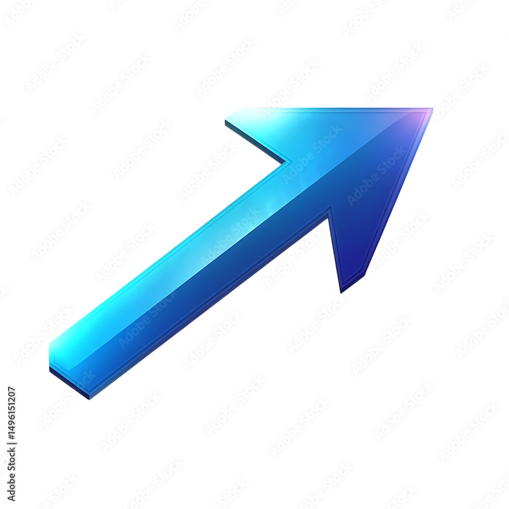 Modern Arrow with Dynamic Gradient Transitions in E Isolated on Transparent Background Modern Arrow with Dynamic Gradient Transitions in E Isolated on Transparent Background