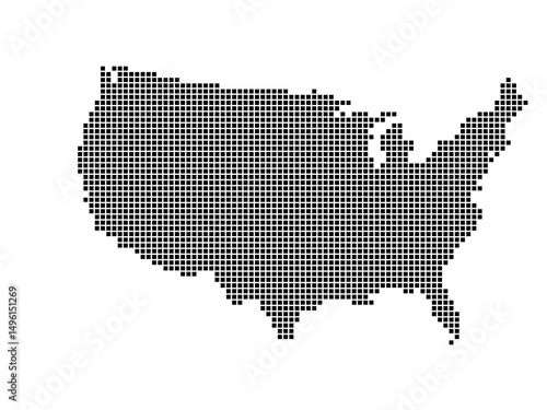 Dotted square map of United States Medium