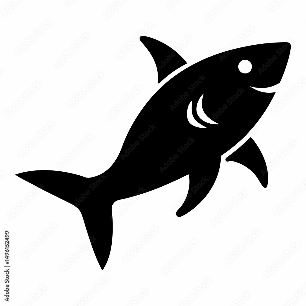 Obraz premium Sharknado fish silhouette vector illustration on white Background