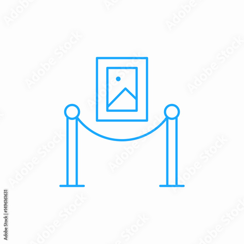 artwork stanchion rope museum icon sign vector