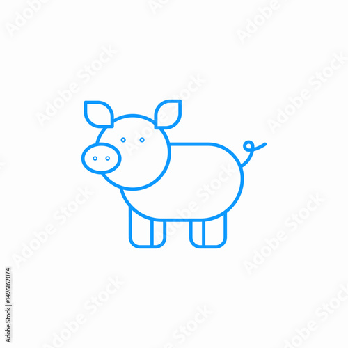 cartoon style pig toy icon sign vector
